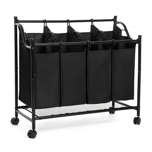 Nancy's Carnaxide Wassorteerder - Wasmand - Wasbox - Zwart - 4 x 35 Liter